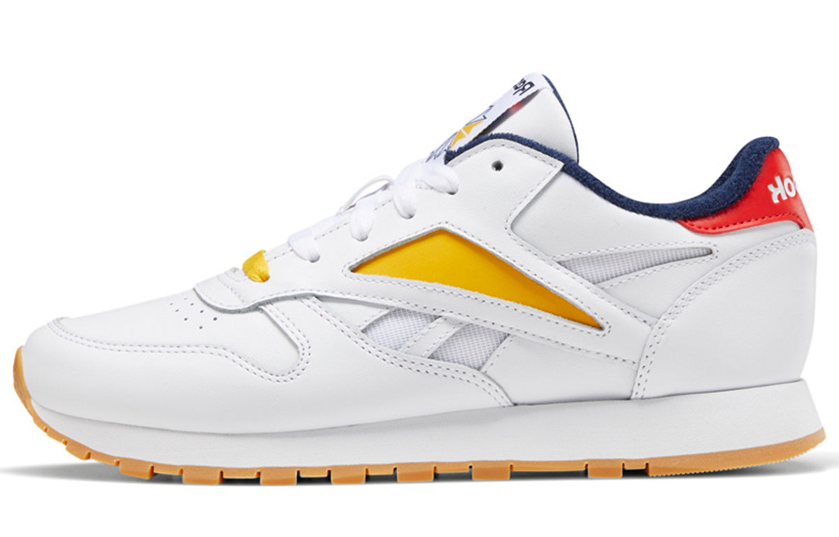 (W) Reebok Classic Leather Mark Shoes White/Yellow/Red