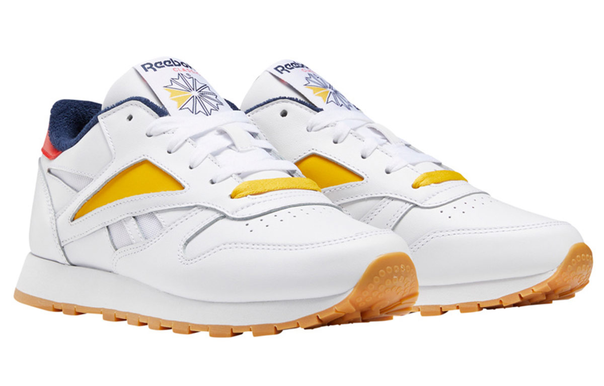 (W) Reebok Classic Leather Mark Shoes White/Yellow/Red 圖 3