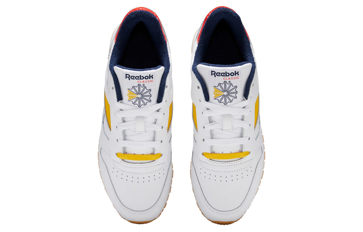 (W) Reebok Classic Leather Mark Shoes White/Yellow/Red 圖 4