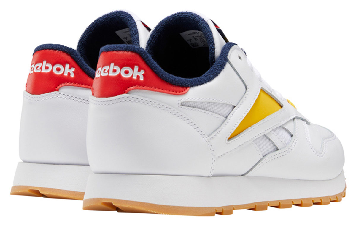 (W) Reebok Classic Leather Mark Shoes White/Yellow/Red 圖 5