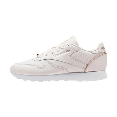 (W) Reebok Classic Leather Hw Running Shoes Pink/Gold