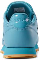 Shop Reebok 經典皮革波紋 舒適透氣 耐磨運動跑步鞋 女款 湖藍