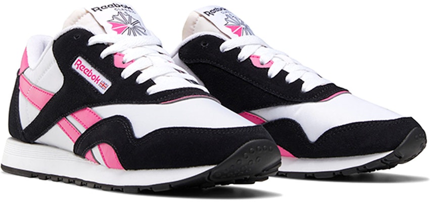 (W) Reebok Classic Nylon 'Negro Blanco Rosa' FY1072 Lookbook (W) Reebok Classic Nylon 'Negro Blanco Rosa' FY1072