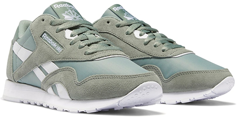 (Women) Reebok Classic Nylon 'White Green Grey' FZ0819 Lookbook (Women) Reebok Classic Nylon 'White Green Grey' FZ0819