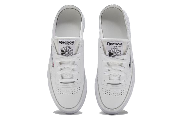(W) Reebok Club C 85 Mule Slip-On Shoes White 圖 5
