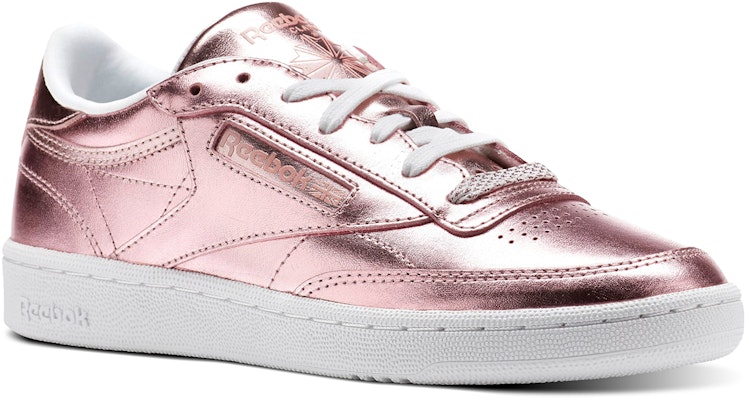 (W) Reebok Tenis Club C 85 S Shine Emas/Pink CN0512 Shop (W) Reebok Tenis Club C 85 S Shine Emas/Pink CN0512