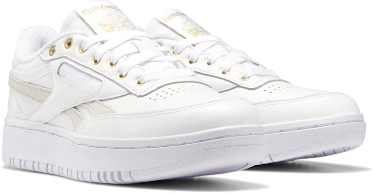 (W) Reebok Club C Double 'Blanco Gris Oro' GZ9930 Lookbook (W) Reebok Club C Double 'Blanco Gris Oro' GZ9930