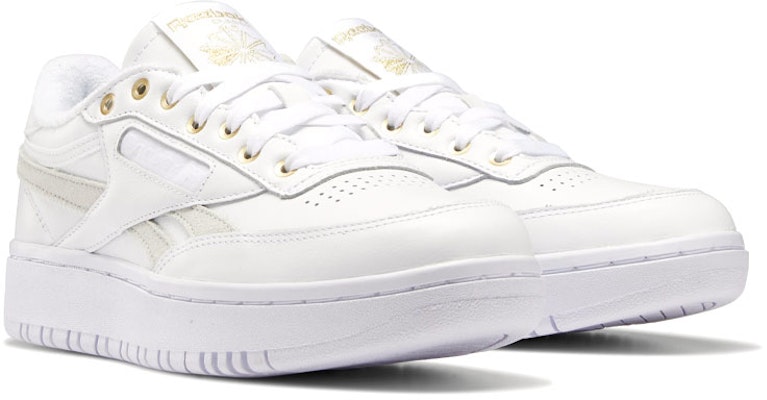 (W) Reebok Club C Double 'Blanco Gris Oro' GZ9930 Lookbook (W) Reebok Club C Double 'Blanco Gris Oro' GZ9930