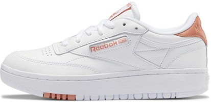 (Women) Reebok Club C Double Running Shoes White/Orange FY1075 (Women) Reebok Club C Double Running Shoes White/Orange FY1075