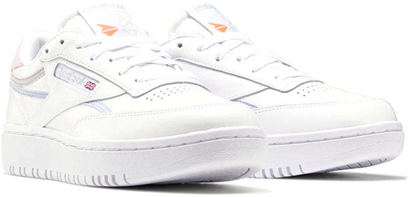 (W) Reebok Club C Double 'Blanco Naranja Gris' FY5166 Lookbook (W) Reebok Club C Double 'Blanco Naranja Gris' FY5166