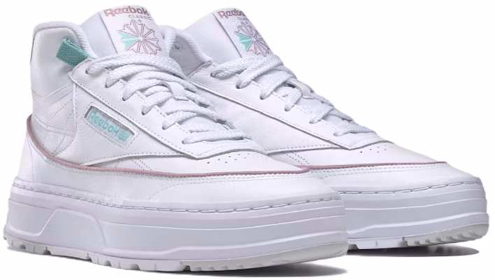 (W) Reebok Club C Geo Mid 'Putih Hijau' GZ4938 Lookbook (W) Reebok Club C Geo Mid 'Putih Hijau' GZ4938