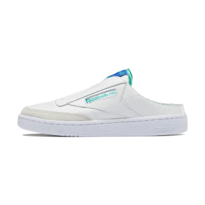 (W) Reebok Club C Laceless Mule 'Simple White Green'