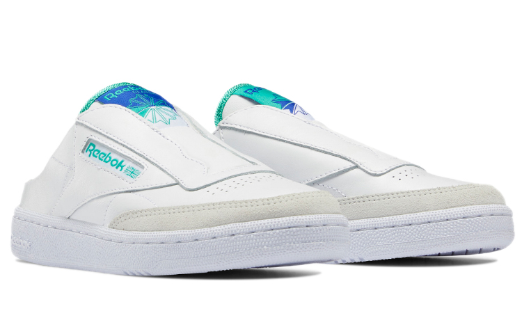 Lookbook Reebok Club C 無鞋帶拖鞋 簡潔舒適 一腳蹬休閒鞋 女款 白綠