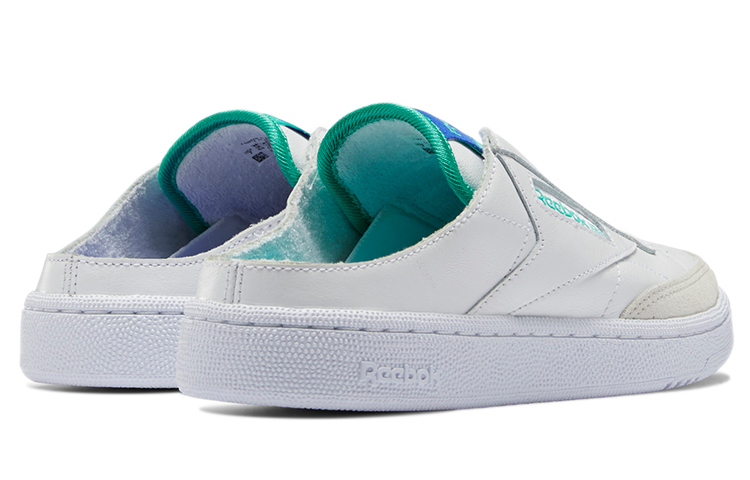 Shop Reebok Club C 無鞋帶拖鞋 簡潔舒適 一腳蹬休閒鞋 女款 白綠