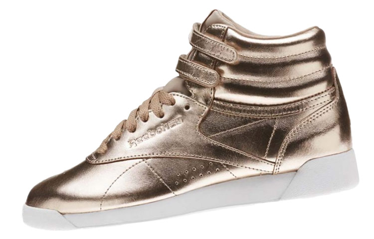 Lookbook Reebok Freestyle Hi 時尚舒適板鞋 女款 金