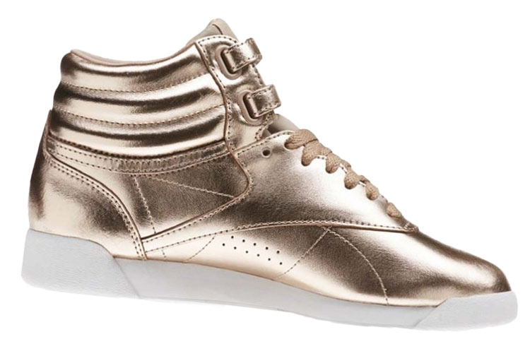 Shop Reebok Freestyle Hi 時尚舒適板鞋 女款 金