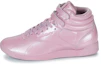 Buy Reebok Freestyle Hi 閃亮 魔術貼 高筒運動跑步鞋 女款 粉紫色