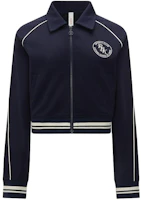 (Women) Reebok Navy Casual Knit Full-Zip Short Jacket with Fold-Over Collar 24SRC102WGN2 (Women) Reebok Navy Casual Knit Full-Zip Short Jacket with Fold-Over Collar 24SRC102WGN2