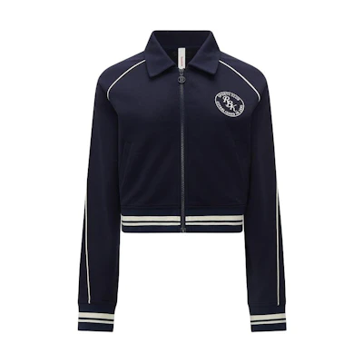 (Women) Reebok Navy Casual Knit Full-Zip Short Jacket with Fold-Over Collar 24SRC102WGN2
