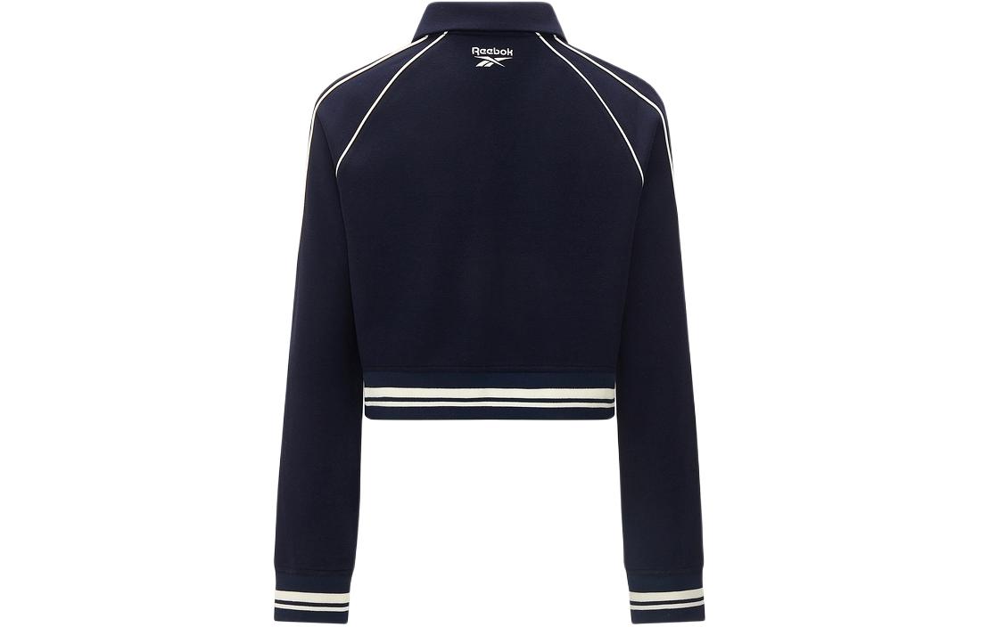 Lookbook (W) リーボック ネイビー カジュアル ニット フルジップ ショートジャケット 折り襟 24SRC102WGN2