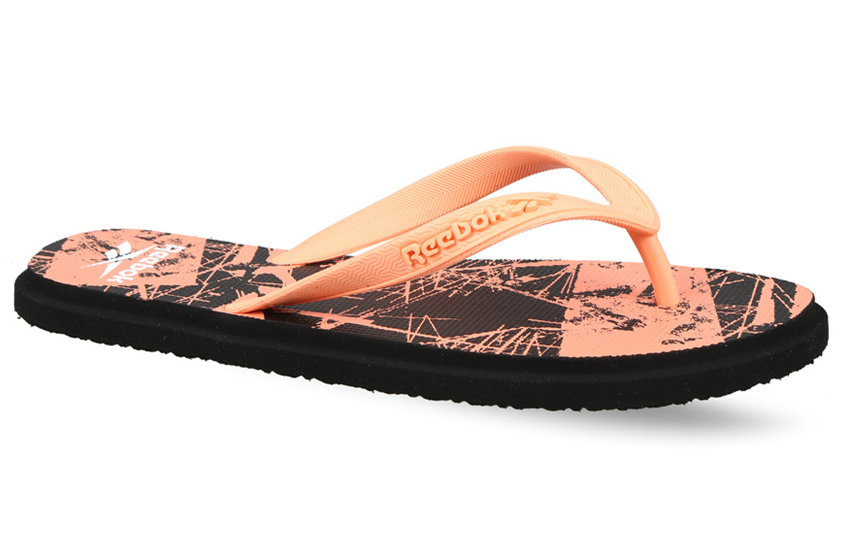 Lookbook (W) Reebok Sandalias Russle Flip para Natación 'Naranja Negro' FV9523