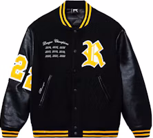 Revenge Black Embroidered Letter Graphic Button-Up Baseball Jacket ROTTVARS-JKT-BLK Revenge Black Embroidered Letter Graphic Button-Up Baseball Jacket ROTTVARS-JKT-BLK