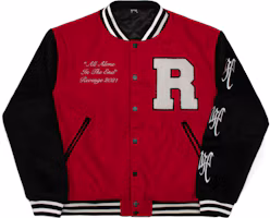 Revenge Embroidered Lettering Red Button-Up Baseball Jacket Long Sleeve EMBVARS-JKT-RED Revenge Embroidered Lettering Red Button-Up Baseball Jacket Long Sleeve EMBVARS-JKT-RED