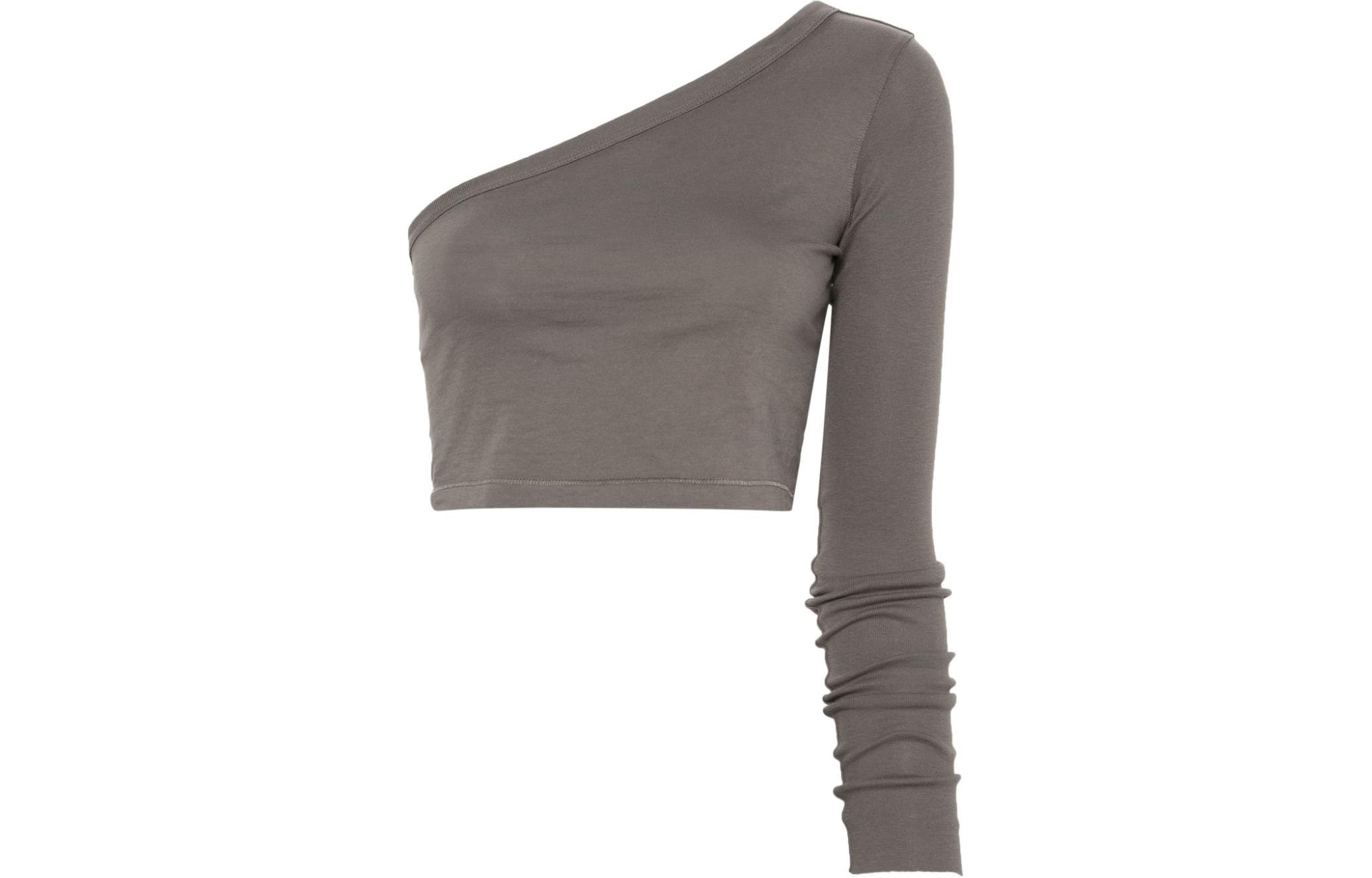 Order (W) Rick Owens 不對稱單肩修身灰色長袖上衣 RP01D2215JA-34