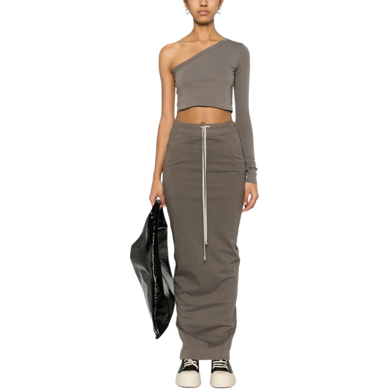 Lookbook (W) Rick Owens 不對稱單肩修身灰色長袖上衣 RP01D2215JA-34