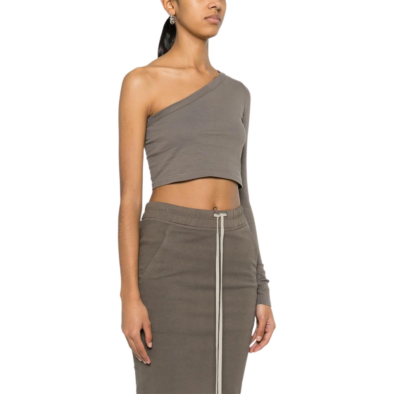 Purchase (W) Rick Owens 不對稱單肩修身灰色長袖上衣 RP01D2215JA-34