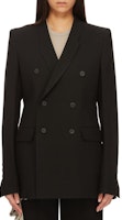 (Women) RICK OWENS Black Double-Breasted Split Hem Jacket FW24. RP02D3756WGP-09 (Women) RICK OWENS Black Double-Breasted Split Hem Jacket FW24. RP02D3756WGP-09