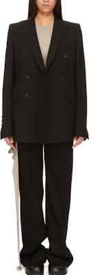 (W) RICK OWENS 黑色雙排扣開衩下擺外套 FW24 RP02D3756WGP-09 Shop (W) RICK OWENS 黑色雙排扣開衩下擺外套 FW24 RP02D3756WGP-09