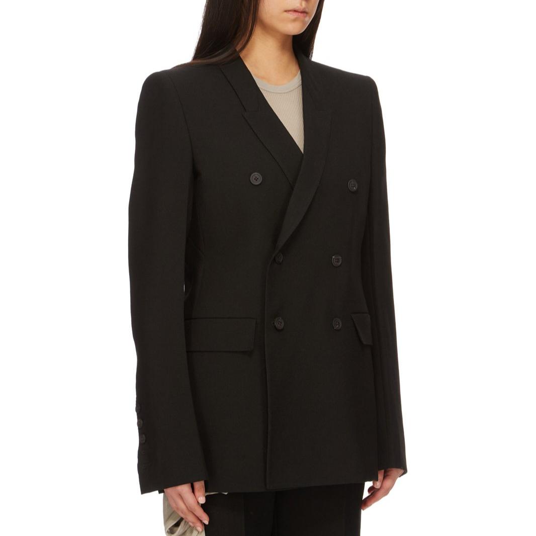 Purchase (W) RICK OWENS 黑色雙排扣開衩下擺外套 FW24 RP02D3756WGP-09