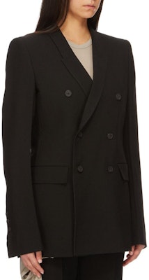 (W) RICK OWENS 黑色雙排扣開衩下擺外套 FW24 RP02D3756WGP-09 Purchase (W) RICK OWENS 黑色雙排扣開衩下擺外套 FW24 RP02D3756WGP-09