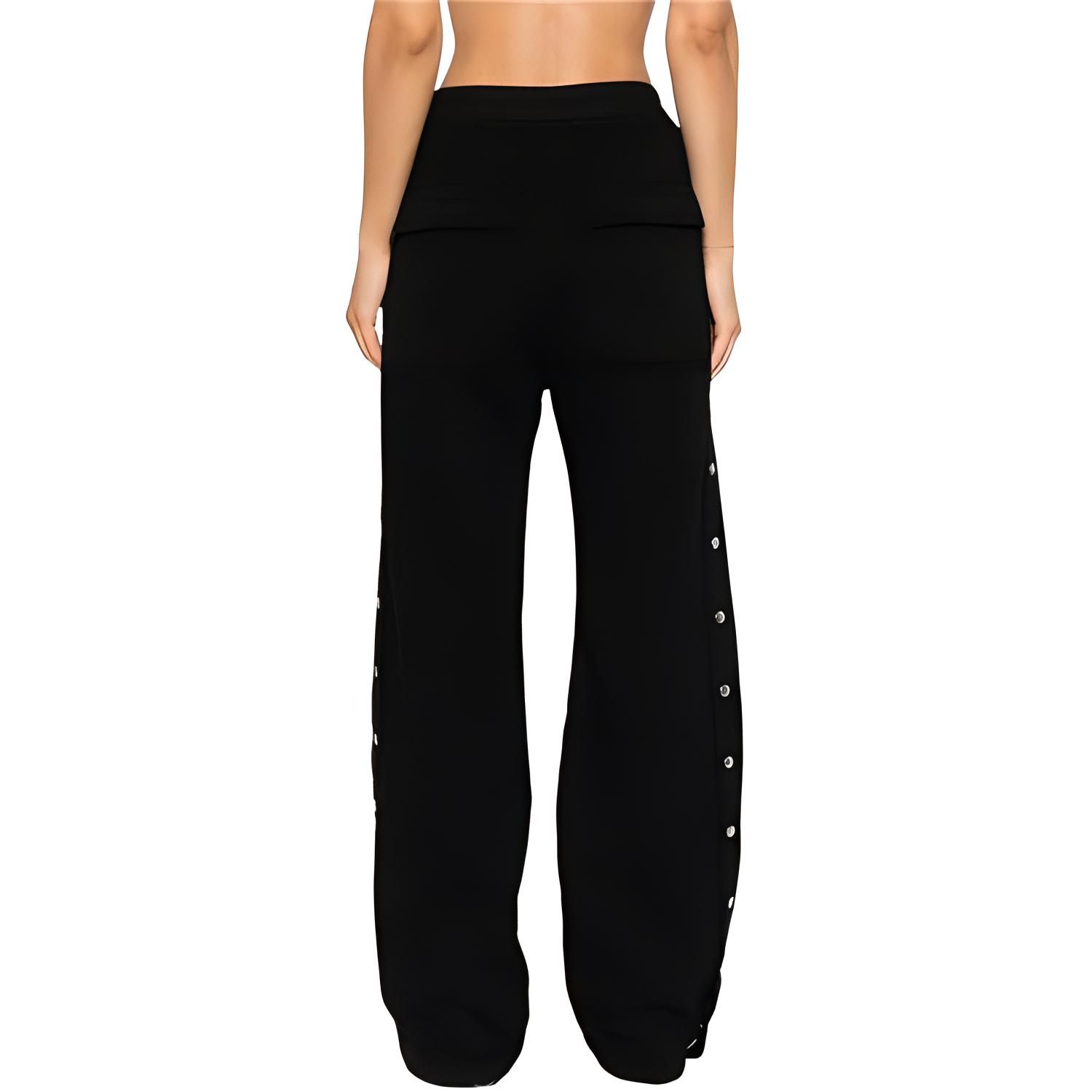 (Women) Rick Owens  Black Drawstring Mid-Rise Wide-Leg Pants DS02D2336F-09 圖 5