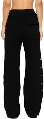 (Women) Rick Owens Black Drawstring Mid-Rise Wide-Leg Pants DS02D2336F-09 Purchase (Women) Rick Owens Black Drawstring Mid-Rise Wide-Leg Pants DS02D2336F-09
