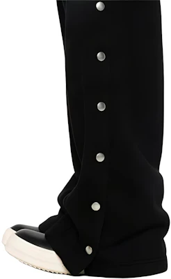 (Women) Rick Owens Black Drawstring Mid-Rise Wide-Leg Pants DS02D2336F-09 Details for (Women) Rick Owens Black Drawstring Mid-Rise Wide-Leg Pants DS02D2336F-09