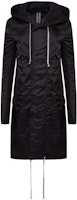 (Women) RICK OWENS Black Solid Color Zip-Up Hooded Parka Coat DS18F7900NR-09 (Women) RICK OWENS Black Solid Color Zip-Up Hooded Parka Coat DS18F7900NR-09