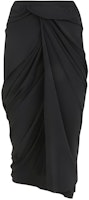 (Women) RICK OWENS Black Solid Mid-Length Elastic Waist Casual Skirt. RP01D2339CC-09 (Women) RICK OWENS Black Solid Mid-Length Elastic Waist Casual Skirt. RP01D2339CC-09