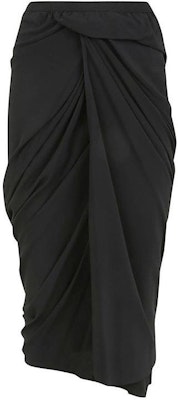 (Women) RICK OWENS Black Solid Mid-Length Elastic Waist Casual Skirt. RP01D2339CC-09 Order (Women) RICK OWENS Black Solid Mid-Length Elastic Waist Casual Skirt. RP01D2339CC-09