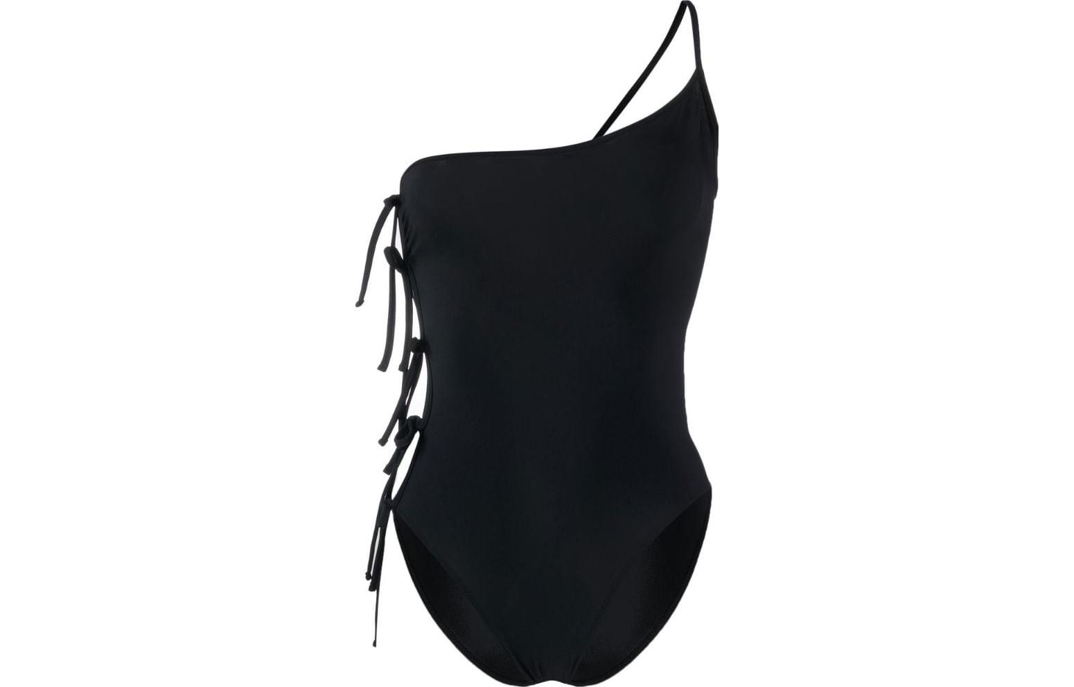 Order (W) RICK OWENS Traje de Baño Negro Asimétrico Ajustado con Nudo RP01C5086W