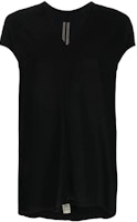 (Women) RICK OWENS Black Solid V-Neck Slim Fit Short Sleeve T-Shirt RP01C5216Y-09 (Women) RICK OWENS Black Solid V-Neck Slim Fit Short Sleeve T-Shirt RP01C5216Y-09