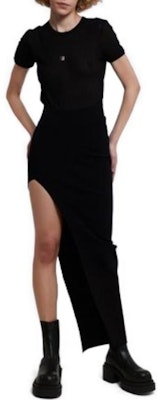 (Women) Rick Owens Black Split Long Slim Casual Maxi Dress. RO02C1669KST-09 Shop (Women) Rick Owens Black Split Long Slim Casual Maxi Dress. RO02C1669KST-09