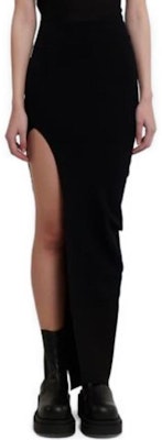 (Women) Rick Owens Black Split Long Slim Casual Maxi Dress. RO02C1669KST-09 Details for (Women) Rick Owens Black Split Long Slim Casual Maxi Dress. RO02C1669KST-09