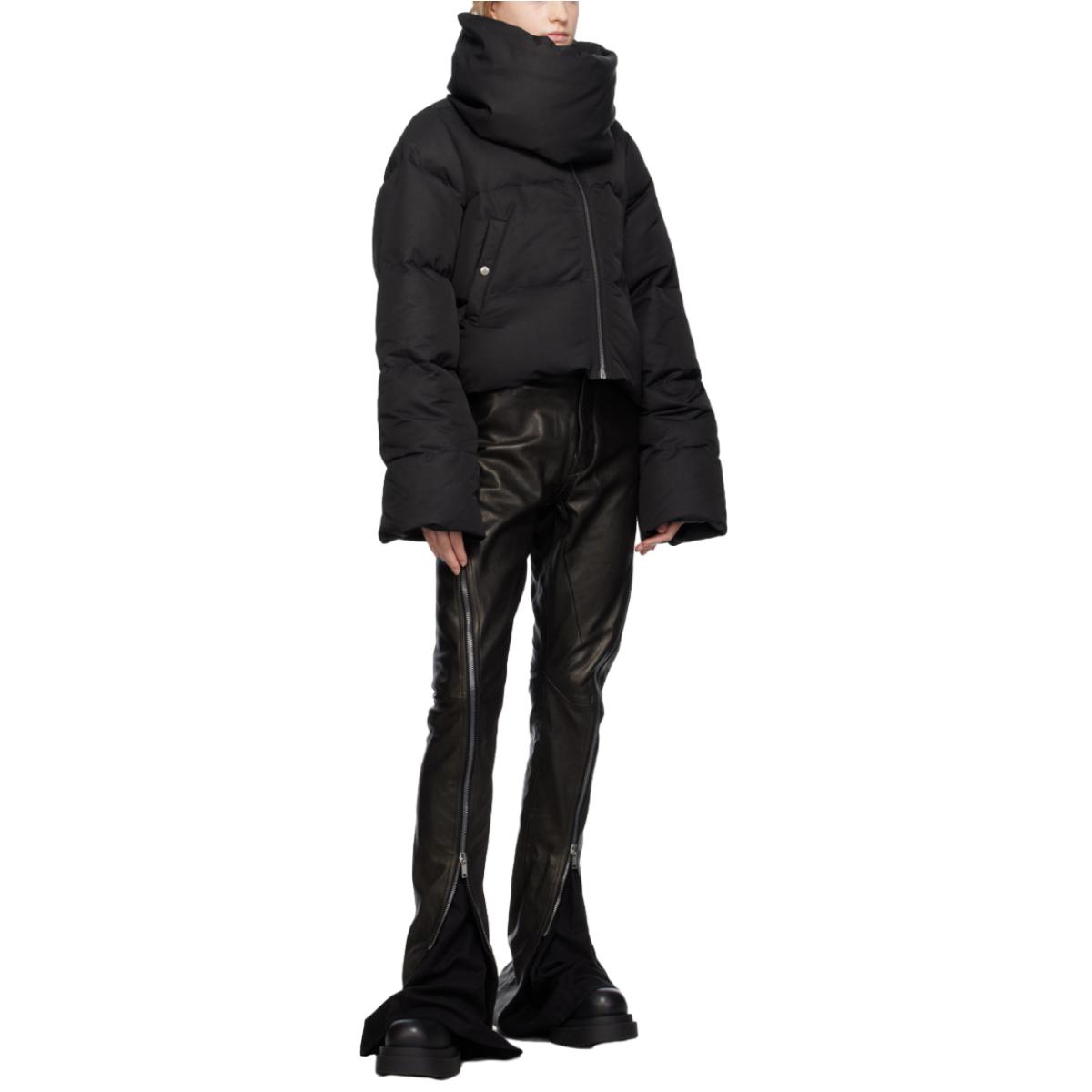 Lookbook (W) 릭 오웬스 퍼넬 넥 패딩 재킷 블랙 RP02C1774THD309