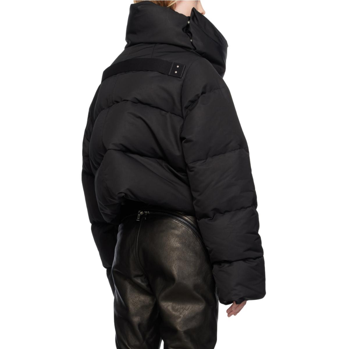 Purchase (W) 릭 오웬스 퍼넬 넥 패딩 재킷 블랙 RP02C1774THD309