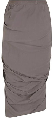 (Women) Rick Owens Grey Pleated Midi Skirt with Elastic Waist Casual Design RP01D2339CC-34 Lookbook (Women) Rick Owens Grey Pleated Midi Skirt with Elastic Waist Casual Design RP01D2339CC-34