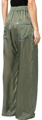 (W) RICK OWENS 抽繩寬褲摺褶長褲 橄欖綠色 RP01C5361J55 Shop (W) RICK OWENS 抽繩寬褲摺褶長褲 橄欖綠色 RP01C5361J55