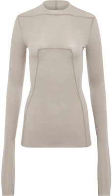 (W) リックオウエンス スリムフィット長袖クルーネックTシャツ オフホワイト RP02C1228HBZ-08 Order (W) リックオウエンス スリムフィット長袖クルーネックTシャツ オフホワイト RP02C1228HBZ-08