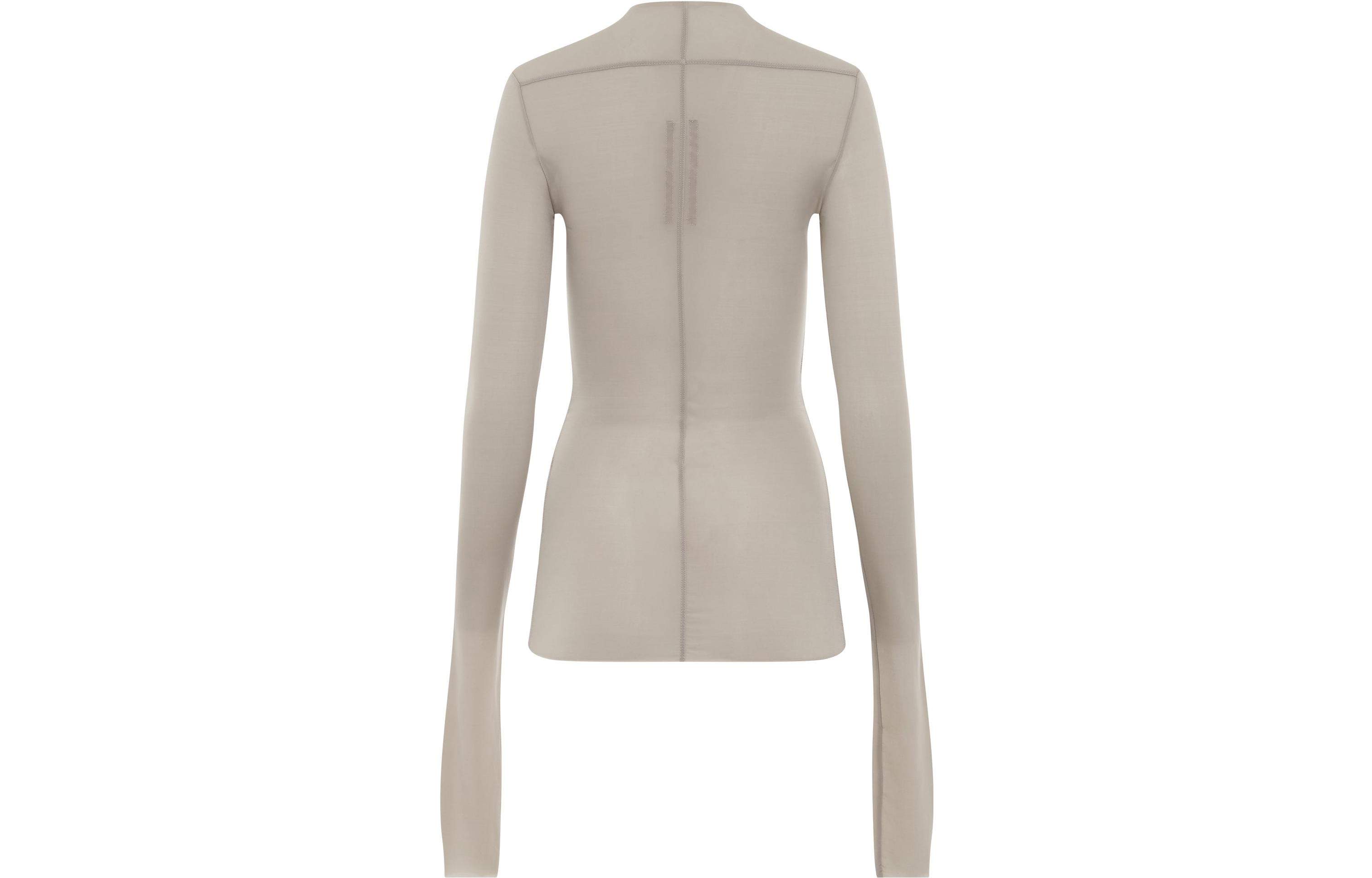 Lookbook (W) リックオウエンス スリムフィット長袖クルーネックTシャツ オフホワイト RP02C1228HBZ-08